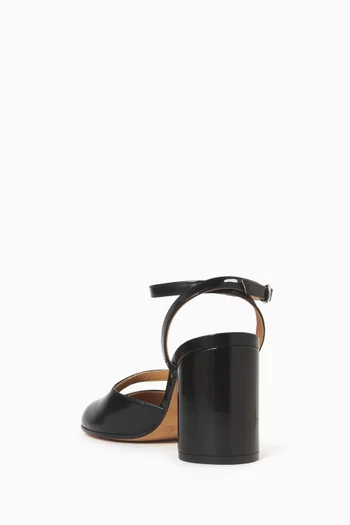 صندل تابي بكعب 85 مم جلد لامع