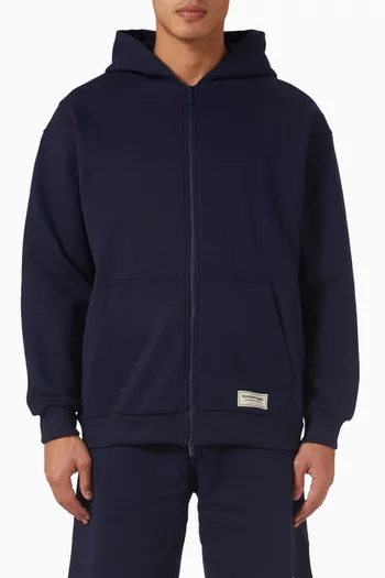 Oversized Zip Hoodie in Organic Cotton-blend