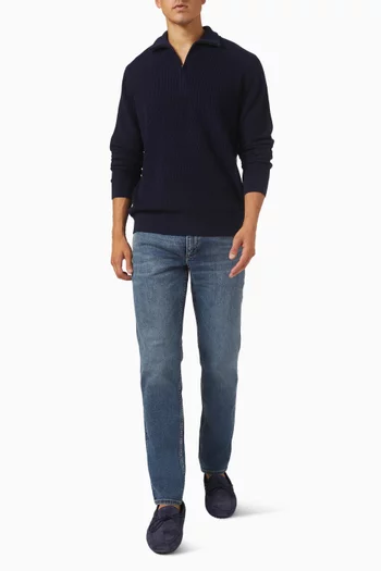 Joel Half Zip Sweater in Merino Wool