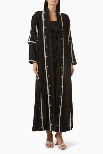 Embellished-trim Abaya