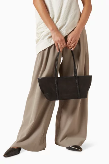 Slim Bateau Tote Bag in  Suede