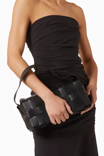 Woven Mini Tote Bag in Leather