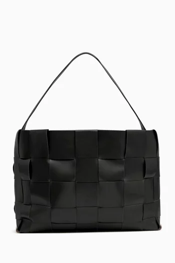 Large Woven Tote Bag in Leather