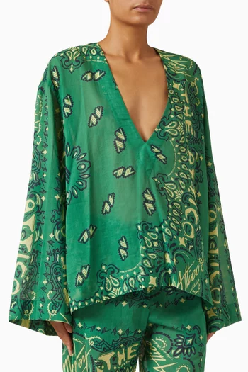 Bandana-print Top in Cotton