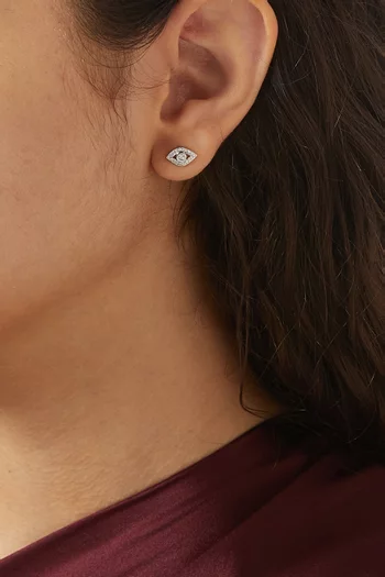 Evil Eye Diamond Stud Earrings in 14kt Gold