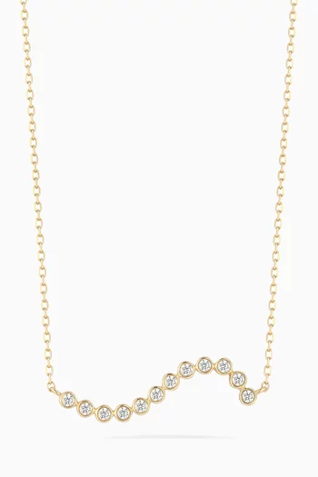 قلادة بتصميم مموج بحلي مستديرة مرصعة بالماس ذهب عيار 14
