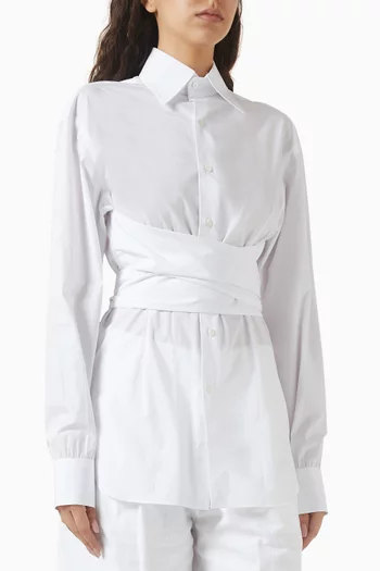 Twisted Wrap Shirt in Cotton