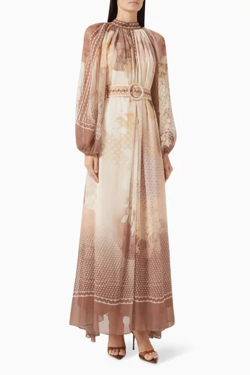 Herbelle Belted Dress in Chiffon