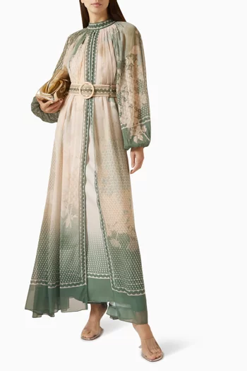 Herbelle Belted Dress in Chiffon