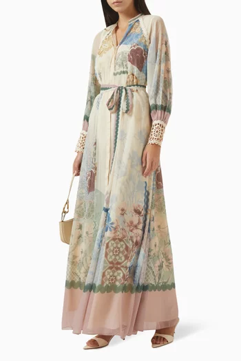 Ricora Belted Dress in Chiffon