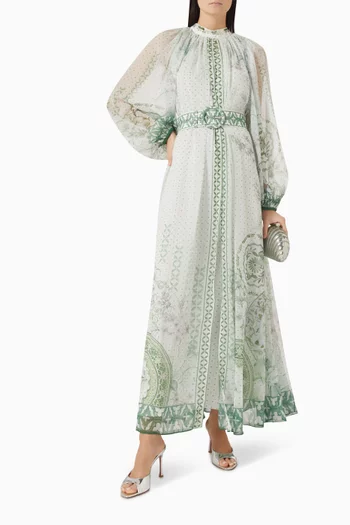 Izara Belted Dress in Chiffon