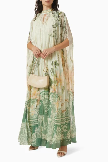 Valenca Pleated Dress in Chiffon