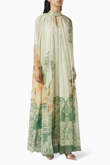 Valenca Pleated Dress in Chiffon