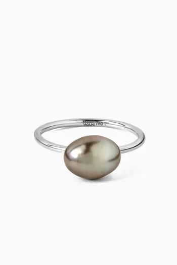 My First Pearl Ring in 18kt White Gold