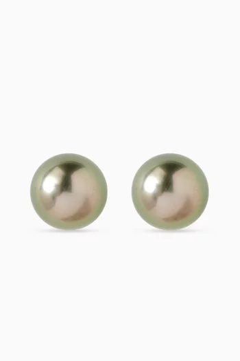 Akila Keshi Pearl Stud Earrings in 18kt Gold
