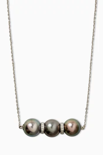 Pearl and Diamond Amulette Necklace in 18kt White Gold