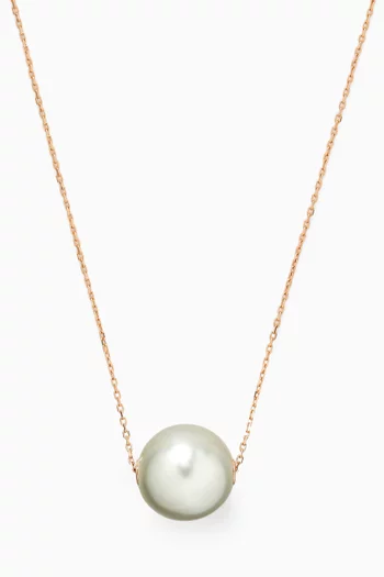 Pearl Pendant Necklace in 18kt Rose Gold