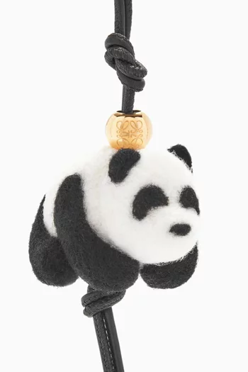 Panda Bag Charm in Felt & Leather