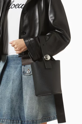 Mini Pebble Bucket Bag in Calfskin