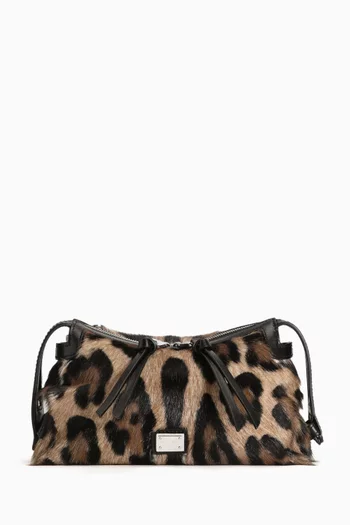 Vittoria Leopard-print Shoulder Bag in Pony Hair