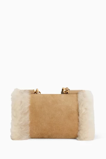 Mini My Sicily Top-handle Bag in Suede & Shearling