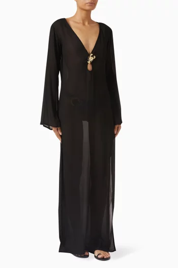 Hotline Lobster Maxi Dress in Viscose