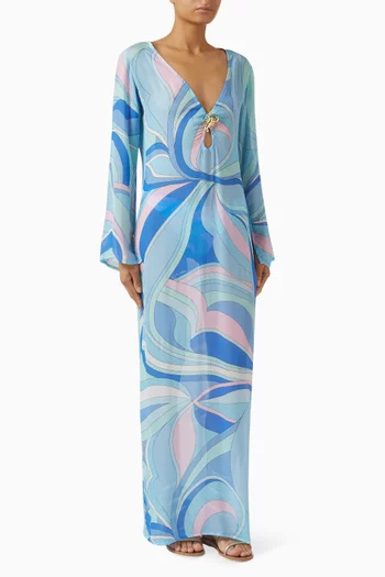 Hotline Lobster Maxi Dress in Viscose