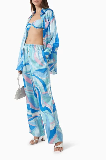 Chance Printed Pants in Polysatin