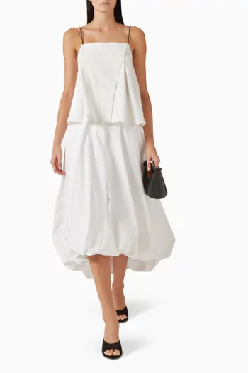 Wrap Balloon Top in Cotton-twill