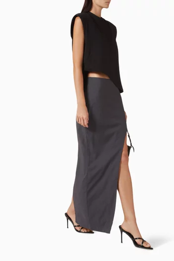 Asymmetrical Maxi Skirt in Wool-blend