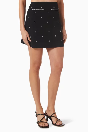 Embellished Mini Skirt in Knit