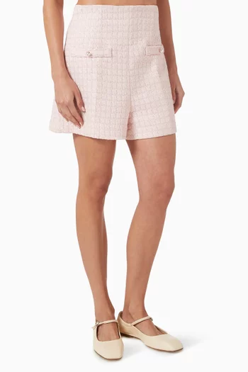 شورت بخصر مرتفع تويد