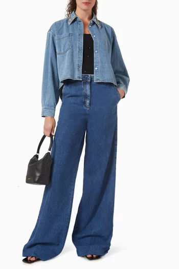 قميص بصف أزرار دينم