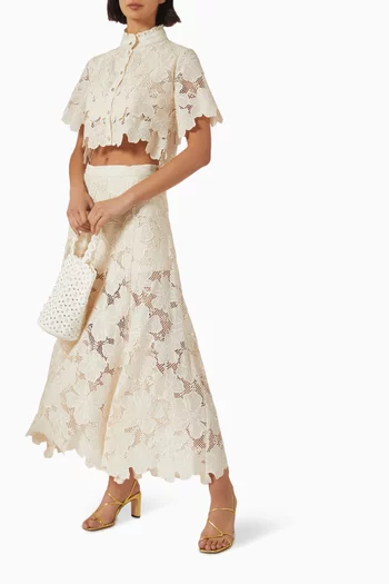 Amaya Maxi Skirt in Lace