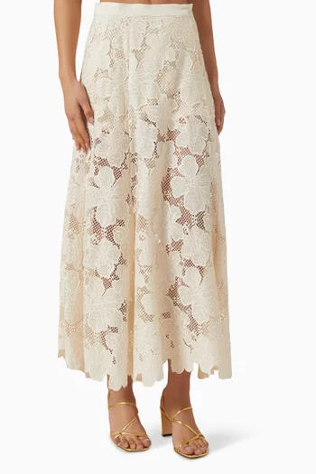 Amaya Maxi Skirt in Lace
