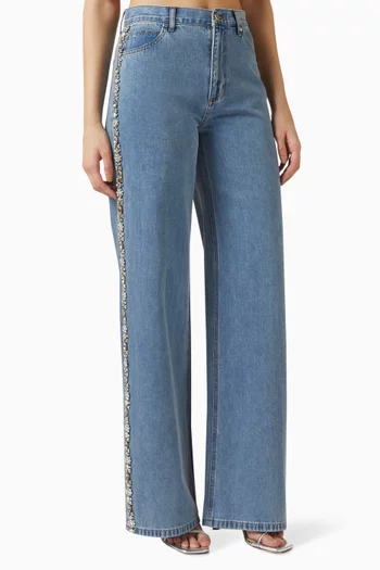 Calix Rhinestone-embellished Jeans in Denim