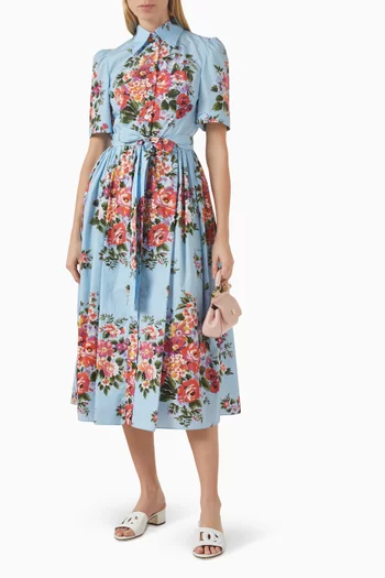 Floral-print Dress in Cotton