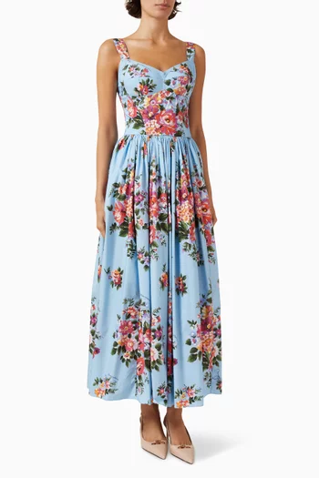chinese dress ladies Dolce & Gabbana RUNWAY Floral Mesh Maxi Dress Multicolor main image 1