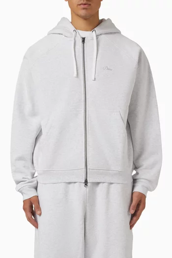 Cursive Small Logo Zip Hoodie in Cotton-fleece