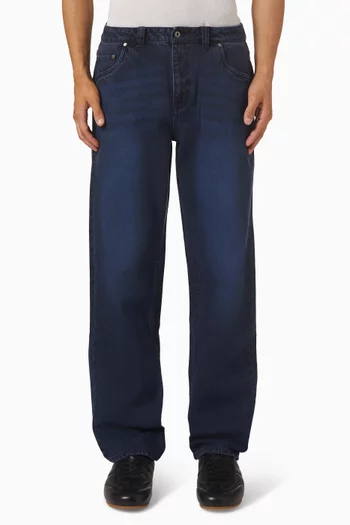 بنطال جينز بقصة فضفاضة دينم