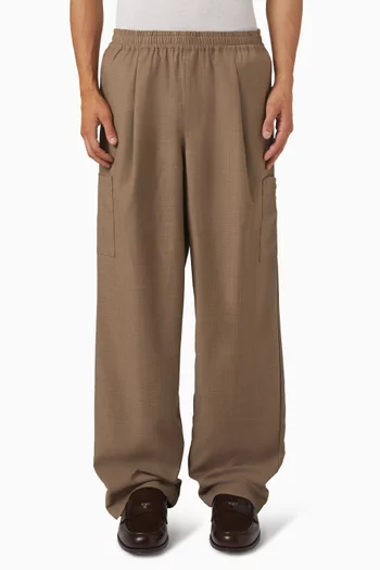 Cargo Dressed Pants in Wool-blend