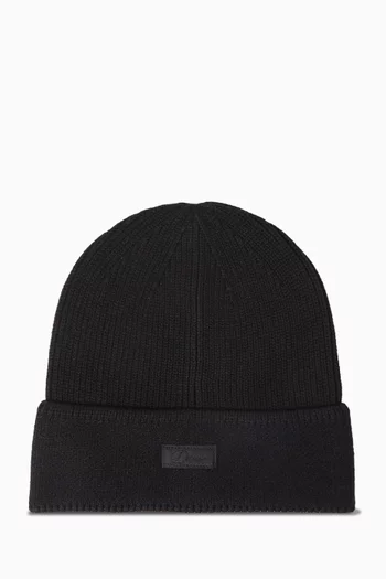 Cursive Ribbed Beanie in Knit