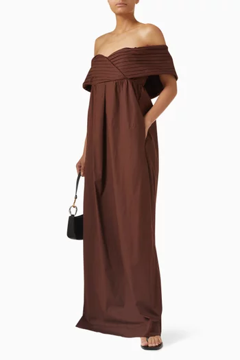 Balearic Off-shoulder Dress in Cotton Blend