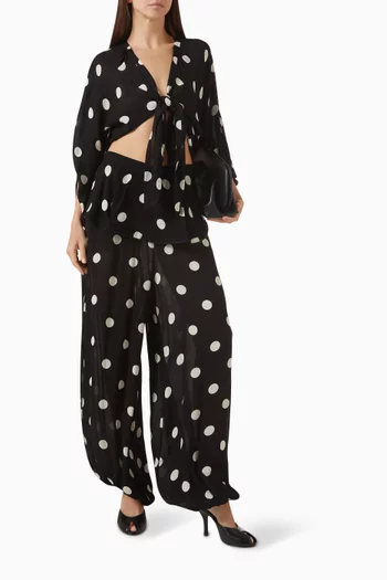 Peplum Balloon Pants in Viscose