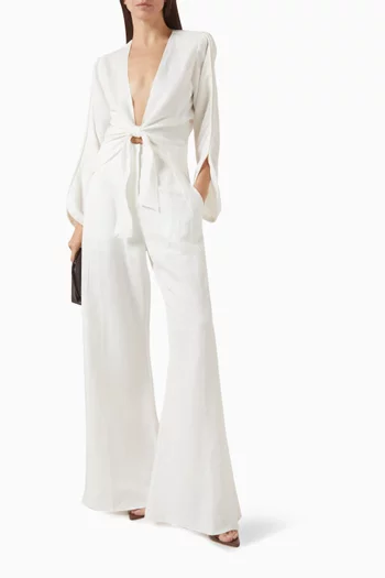 Tie-up Shirt in Linen Blend