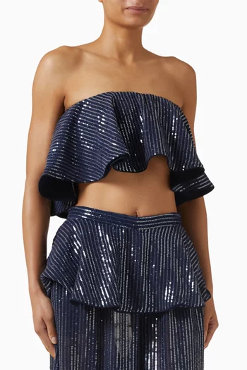Sequin-embellished Ruffle Top