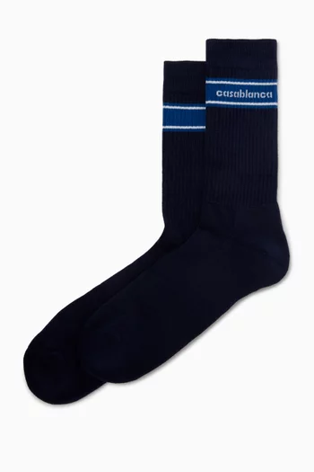 Aprés Sporty Stripe Socks in Cotton