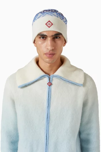 Space Dye Monogram Beanie in Wool