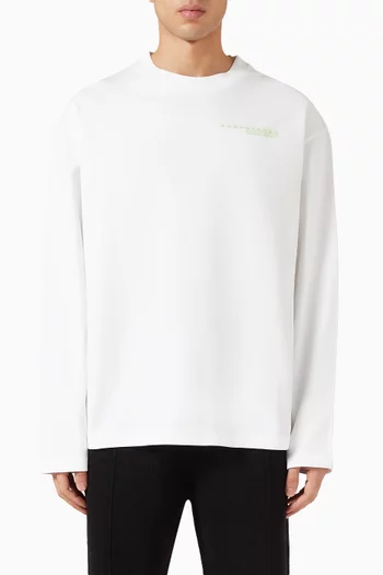 تي شيرت بطبعة زهرة أوركيد مشوشة قطن