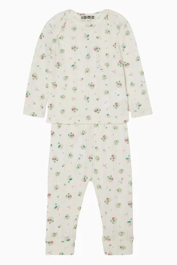 Floral-print Top & Pant Set in Knit